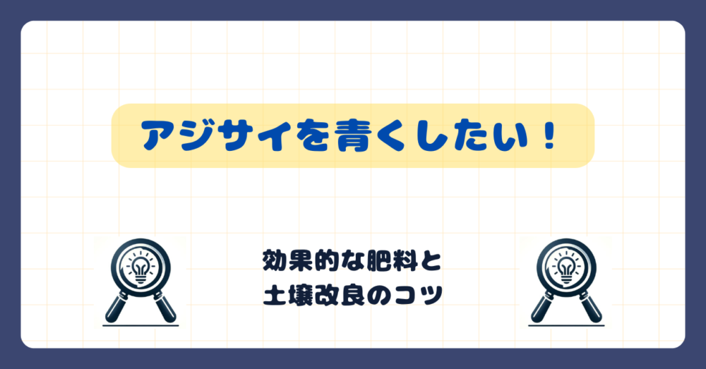 アジサイを青くしたい！効果的な肥料と土壌改良のコツ