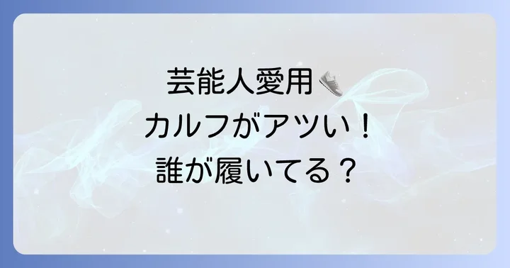 カルフスニーカーを愛用する芸能人たち