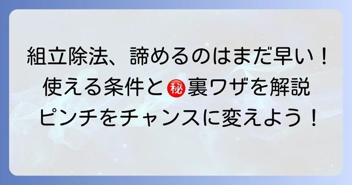 組立除法を「使えない」と諦める前に確認すべきこと