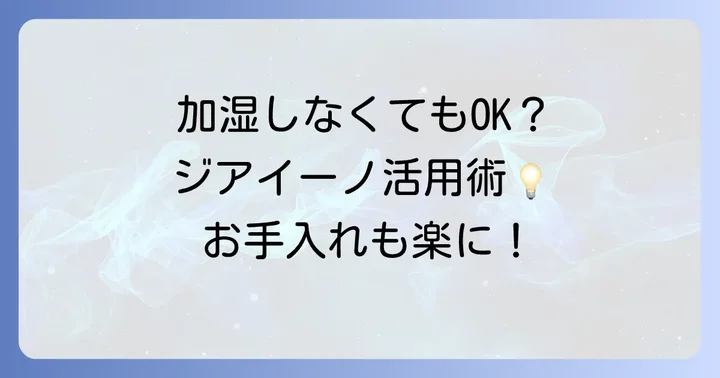 ジアイーノの加湿機能を使わない選択肢とその理由