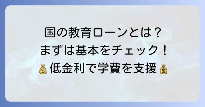 国の教育ローンとは？基本的な情報を確認しよう
