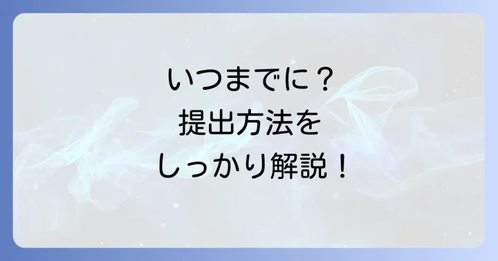使い道証明の提出時期と具体的な進め方