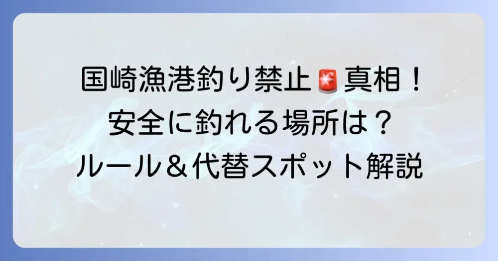 国崎漁港の釣り禁止の真相を徹底解説！安全に楽しむためのルールと代替スポット