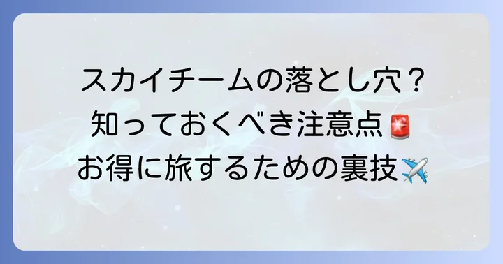 スカイチームマイレージカードの注意点とデメリット