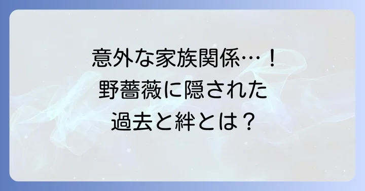 釘崎野薔薇の家族構成と祖母以外の親族関係