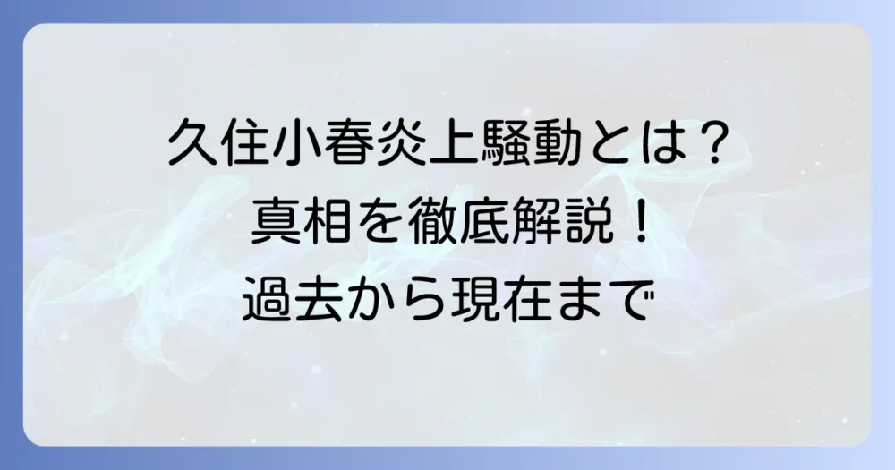 久住小春さんの炎上騒動の真相を徹底解説！過去の出来事から現在まで