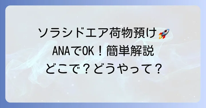 ソラシドエアの荷物預け入れ方法と場所