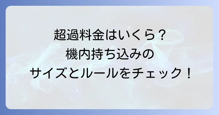 超過手荷物料金と機内持ち込み手荷物