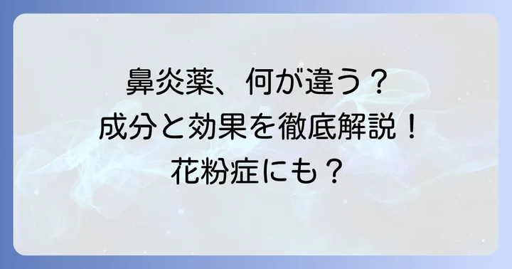 クニヒロ鼻炎薬とは？その特徴と配合成分