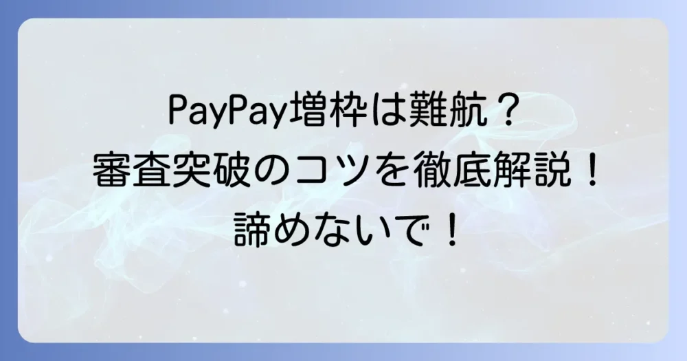 PayPayカードの増枠が厳しいと感じるあなたへ！審査のコツと成功するための方法を徹底解説