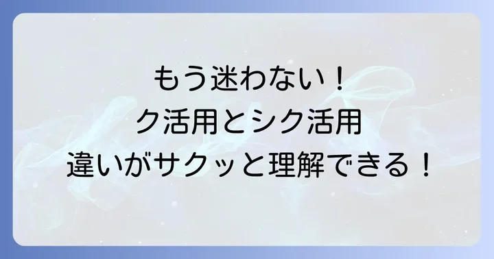 ク活用とシク活用の決定的な違いを比較表で理解する