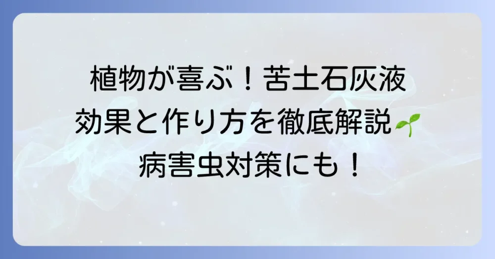 苦土石灰上澄み液の効果を実感！植物が喜ぶ作り方と使い方
