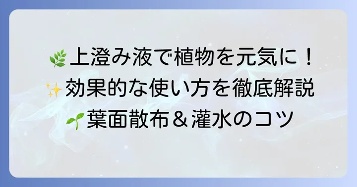 効果的な苦土石灰上澄み液の使い方