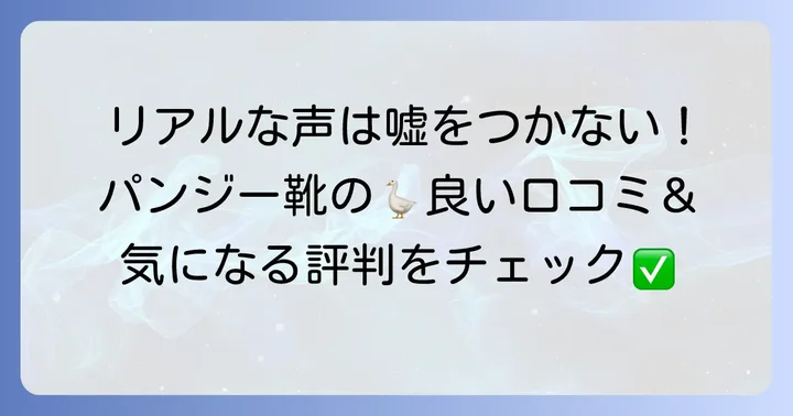 パンジー靴の口コミ・評判を徹底調査！リアルな声からわかる魅力