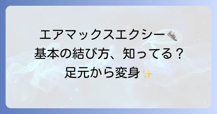 エアマックスエクシーの靴紐を結ぶ基本の進め方