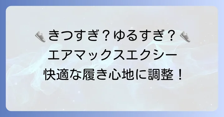 足元を快適にするエアマックスエクシーの靴紐調整方法