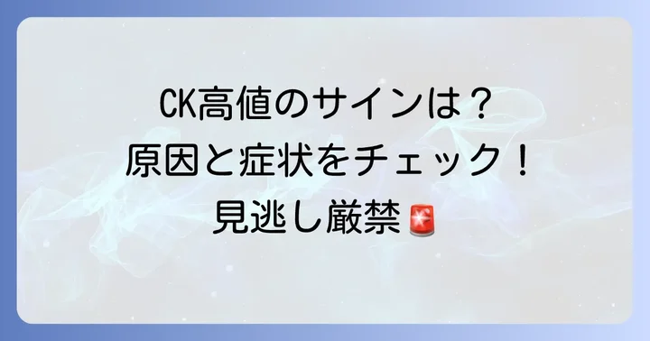 クレアチニンキナーゼ(CK)が高値を示す主な原因