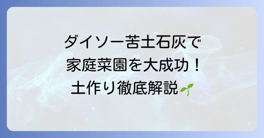 ダイソーの苦土石灰で家庭菜園の土作りを成功させる効果的な使い方と注意点