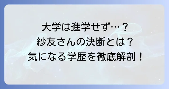 久保田紗友は大学に進学せず芸能活動に専念