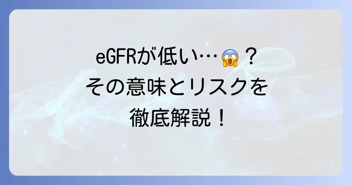 推算eGFRが低いと診断されたら？その意味とリスク