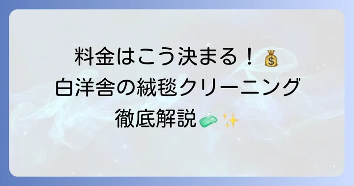白洋舎の絨毯クリーニング料金体系を理解する