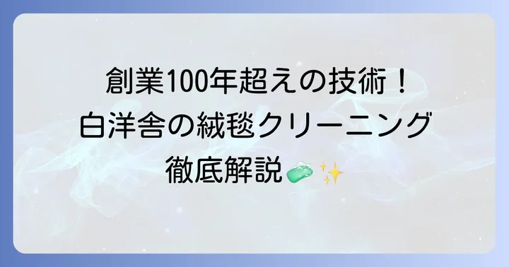 白洋舎絨毯クリーニングの優れたサービス内容