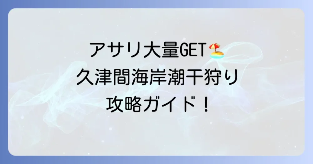 久津間海岸潮干狩り場レビュー！料金・時期・持ち物とアサリをたくさん採るコツ