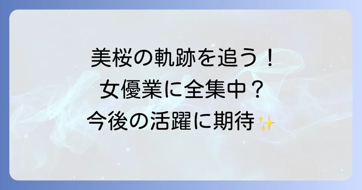 工藤美桜さんのプロフィールと今後の活動