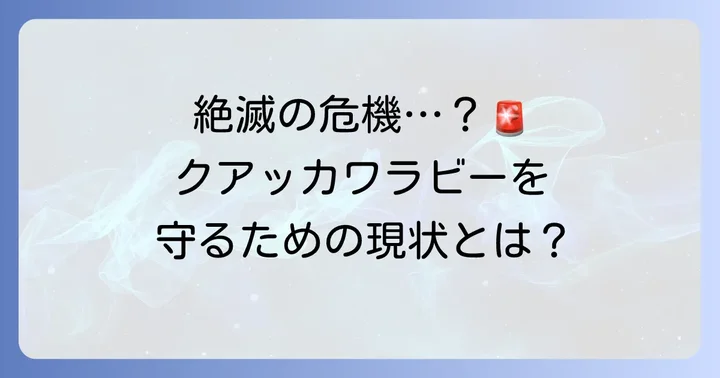 クアッカワラビーは絶滅危惧種？保護活動の現状