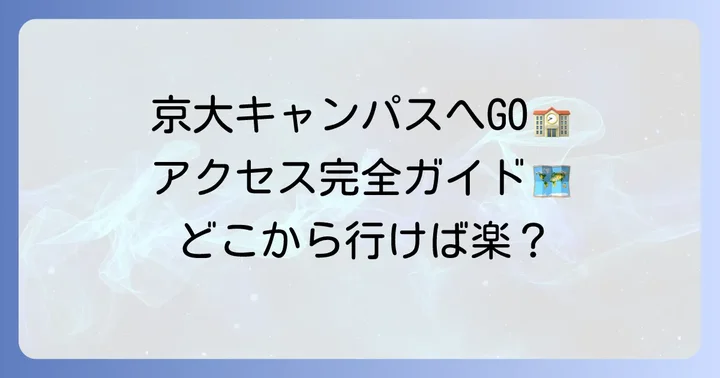 京都大学のキャンパスとアクセス方法