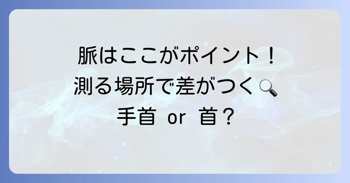 どこで測るのが良い?脈拍を測る主要な場所