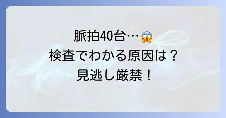 脈拍が40台の場合の検査と診断