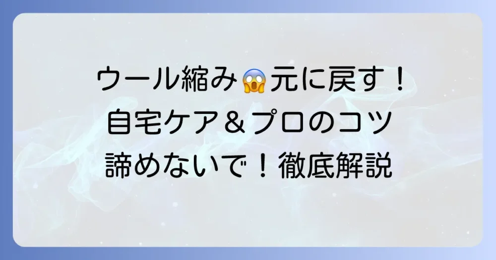 ウール縮み復元クリーニングを徹底解説！自宅でできる直し方とプロに任せるコツ