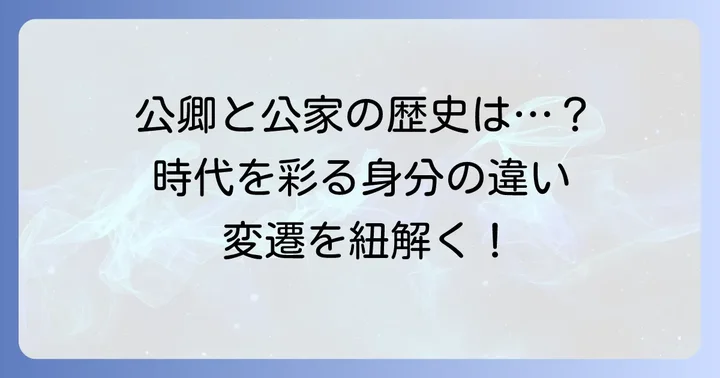 歴史的背景から見る公卿と公家の変遷
