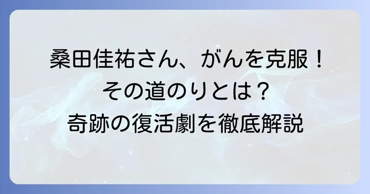 桑田佳祐さんの食道がん、その後の完治までの道のり