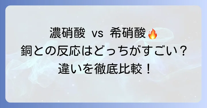 希硝酸と濃硝酸、銅との反応の違いを比較