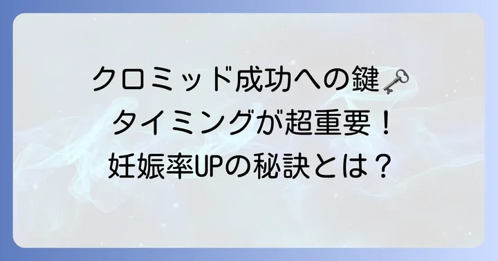 妊娠の可能性を高めるための服用方法とタイミング