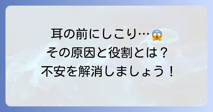 耳介前リンパ節しこりとは？気になるその正体と役割