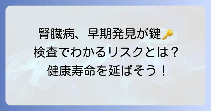 腎機能検査の重要性：慢性腎臓病（CKD）との関連