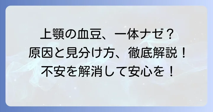 上顎にできる大きな血豆とは？その正体と一般的な原因