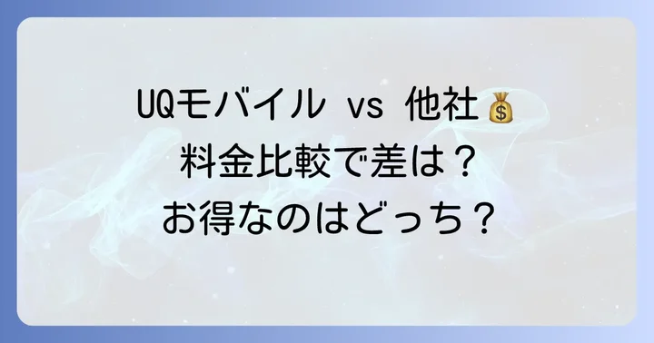 他社と比較！UQモバイルの電話料金は本当にお得？