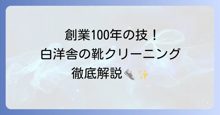 白洋舎の靴クリーニングとは？その特徴と信頼性