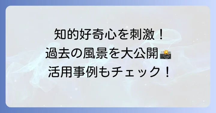 過去の画像を調べることで何がわかる？活用事例を紹介