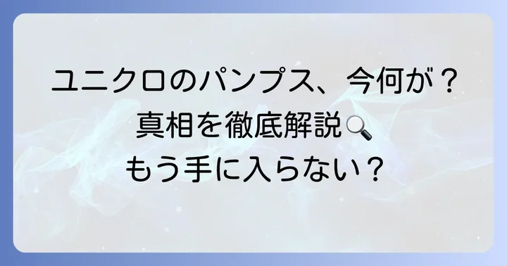 ユニクロのパンプスは本当に「なくなった」のか？現状を解説