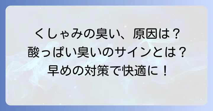 くしゃみが臭い酸っぱいと感じる主な原因