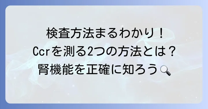 クレアチニンクリアランスの測定方法と計算式