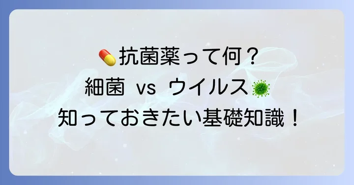 抗菌薬の基本を知ろう：細菌感染症と薬の役割