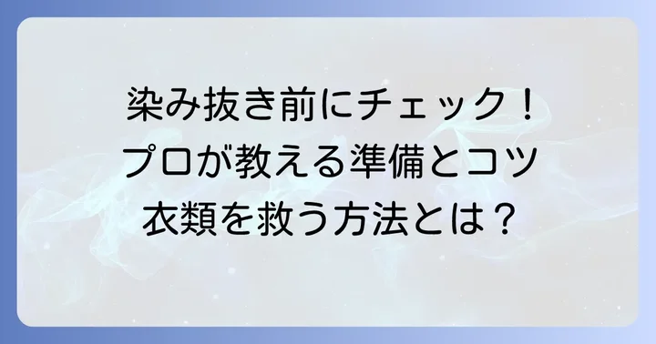 染み抜きを依頼する前に知っておきたい準備とコツ