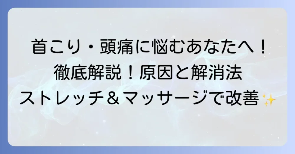 頭半棘筋のこりの原因と解消法を徹底解説！首の痛みや頭痛を改善するストレッチとマッサージ