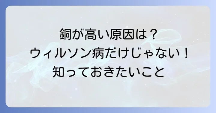 ウィルソン病以外の血液中の銅が高くなる原因